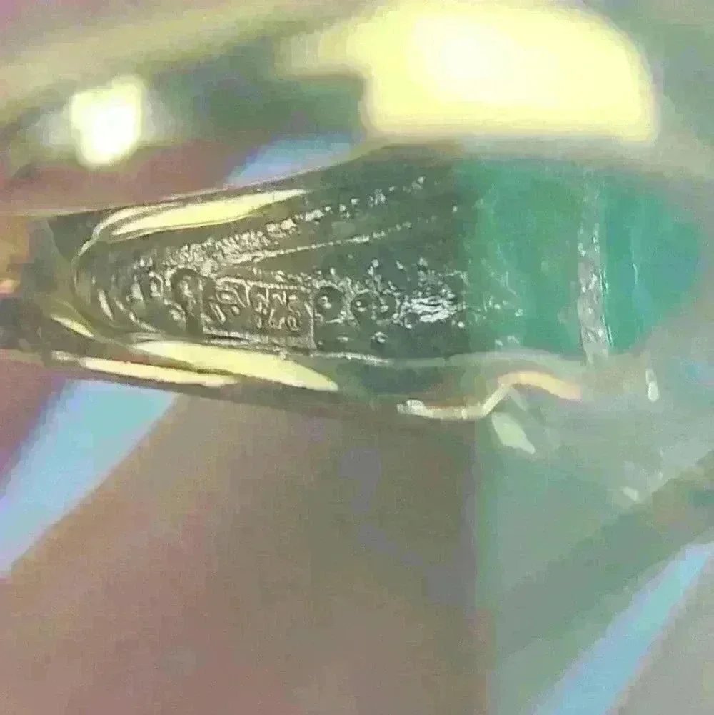 Blue Topaz Sterling Silver 925 ring gold plated outside size 9 unseix ring - Picture 11 of 17